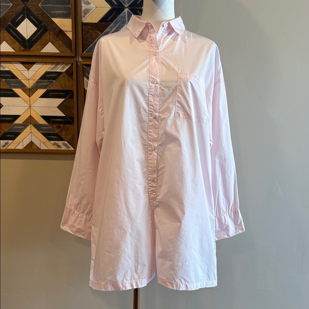 PARKE Long Sleeve Cotton Romper Light Pink Resort Collection size Medium